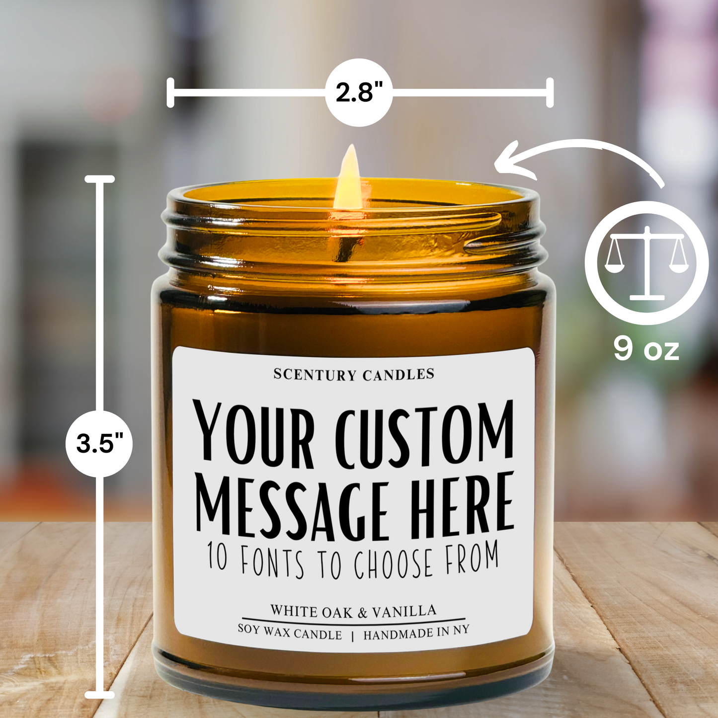 Create Your Own Custom Candle | Many Scents To Choose From | Personalized With Your Custom Text