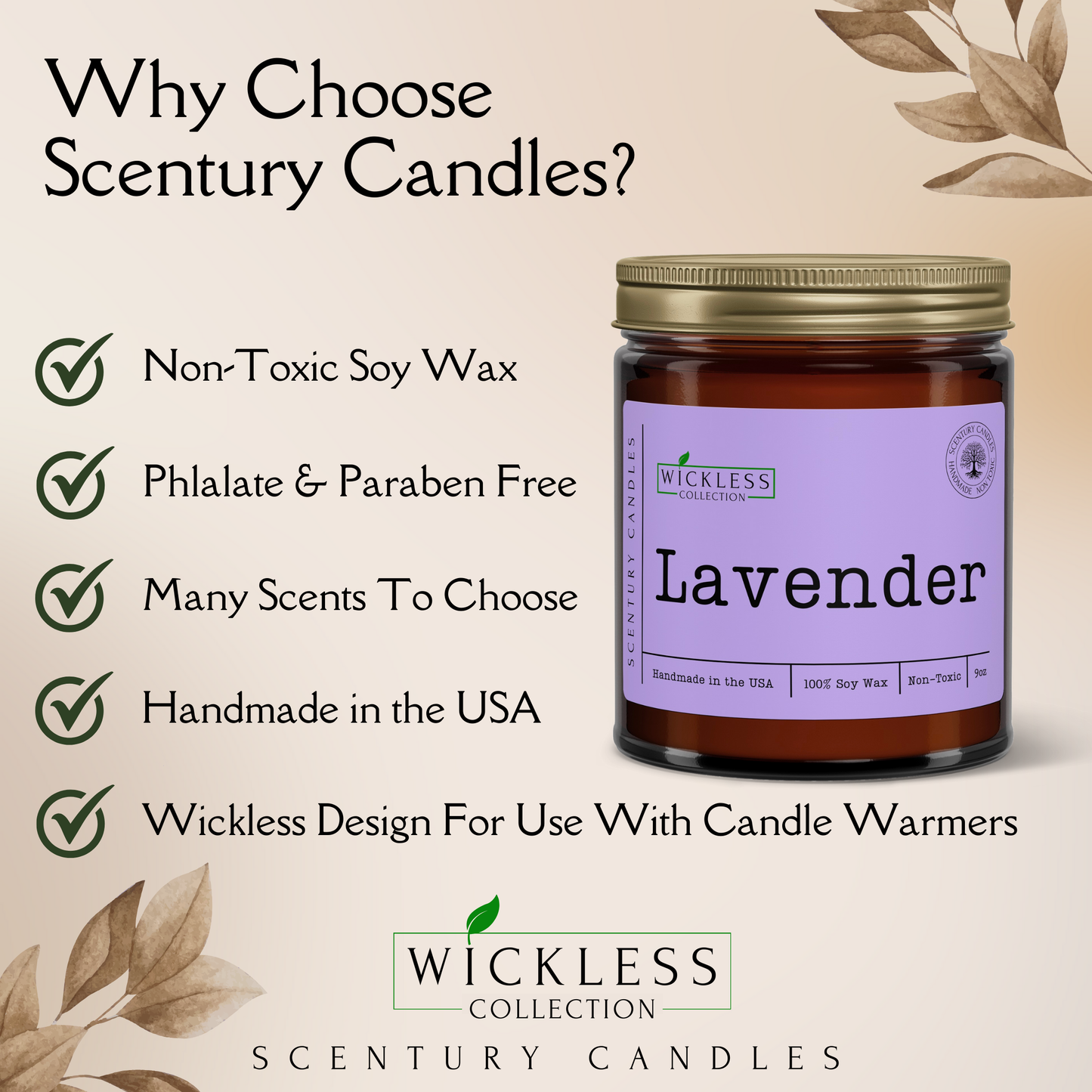 Wickless Candles for Candle Warmer Lamp, Many Scents to Choose, 100% Non-Toxic Soy Wax, Scented Candle Melts for Warming Plate, Handmade in The USA