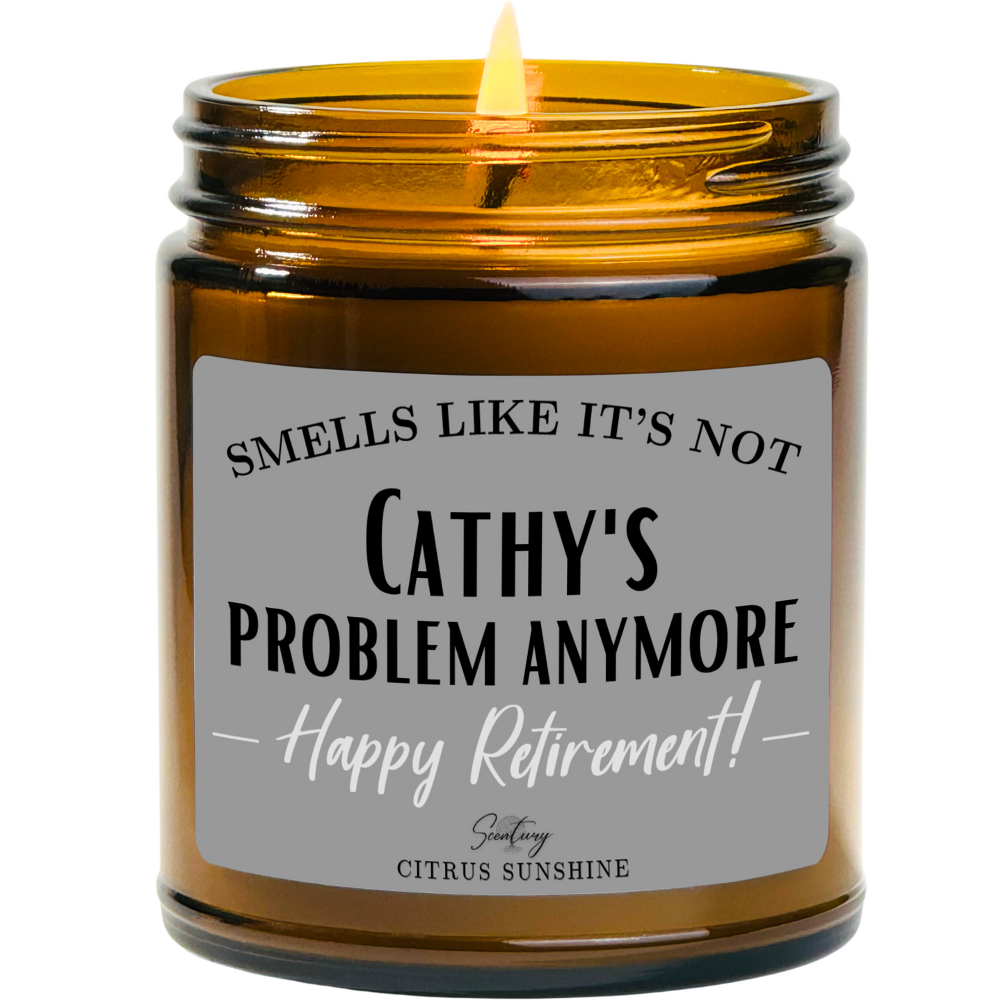 Personalized Retirement Gift Candle, Add Your Name(Replaces Debra)