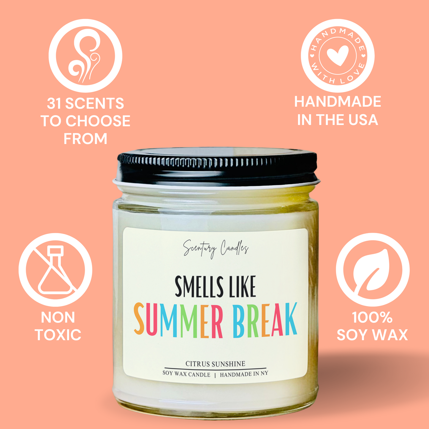 Smells Like Summer Break Candle | 30 Scents To Choose From | Soy Candles